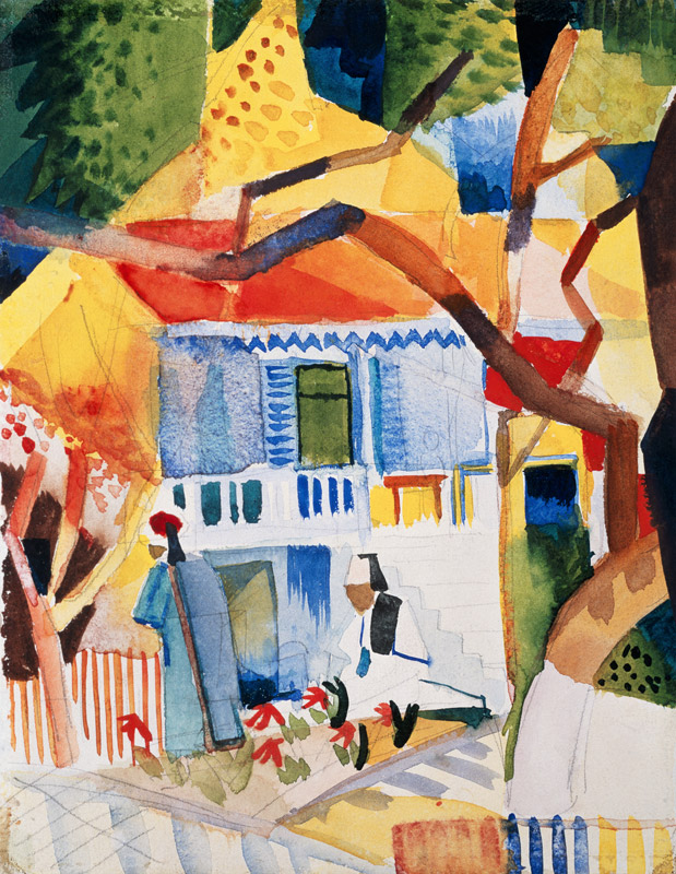 Inner courtyard of the country house in St. Germain od August Macke