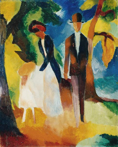 People at the blue lake od August Macke