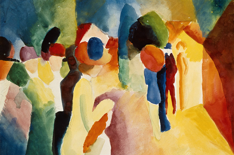 With a yellow jacket od August Macke