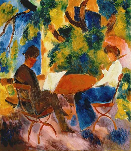 Couple at the garden table od August Macke
