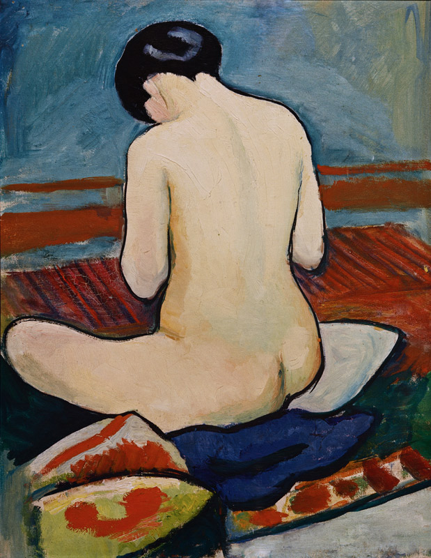 resting nude with pillow od August Macke