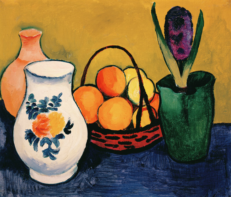 White jug with flowers and fruits od August Macke