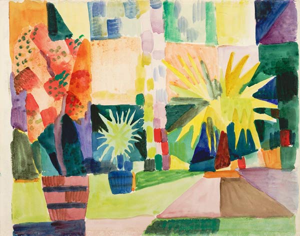 Garden on Lake Thun (Pomegranate Tree and Palm in the Garden) od August Macke