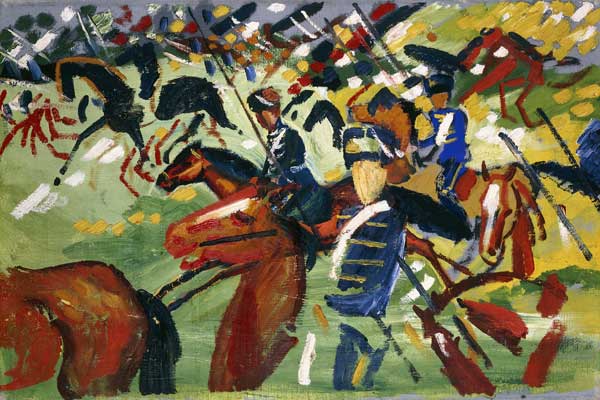 Hussars on a Sortie od August Macke