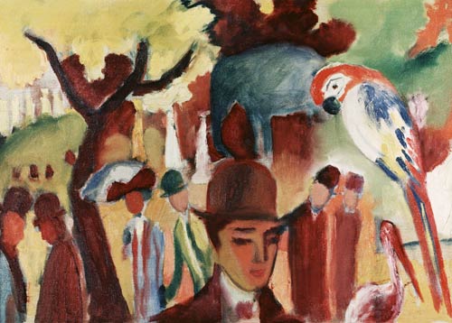 Little zoological garden in brown and yellow. od August Macke