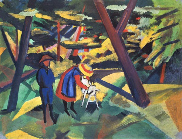 Children with goat in the woods. od August Macke