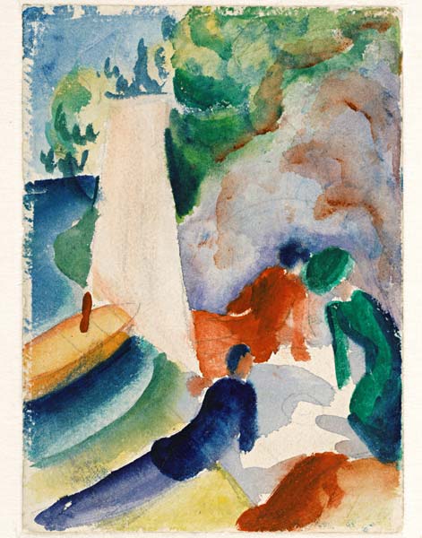 Picnic on the Beach (Picnic after Sailing) od August Macke