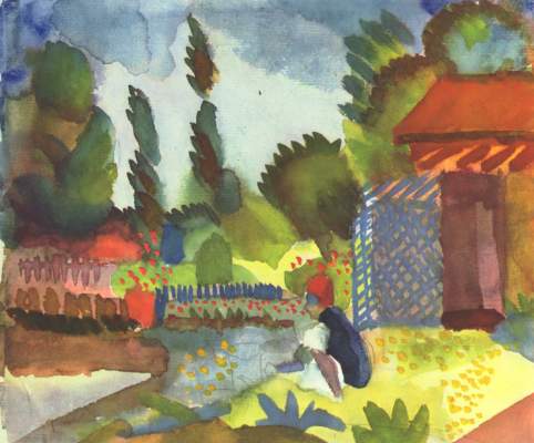 Actions Iceland shaft with a sedentary arab od August Macke