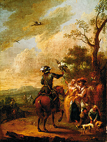 Falcon hunting. od August Querfurt