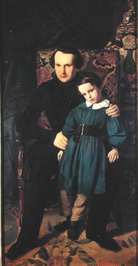 Victor Hugo (1802-85) and his Son, Francois-Victor od Auguste de Chatillon