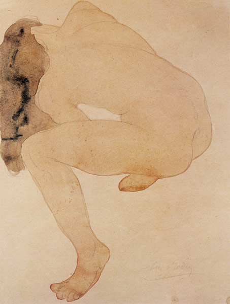 Seated nude bending over od Auguste Rodin