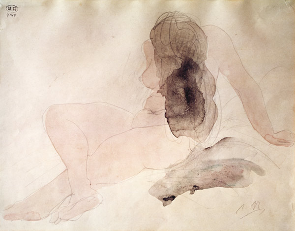 Seated Nude with Dishevelled Hair od Auguste Rodin