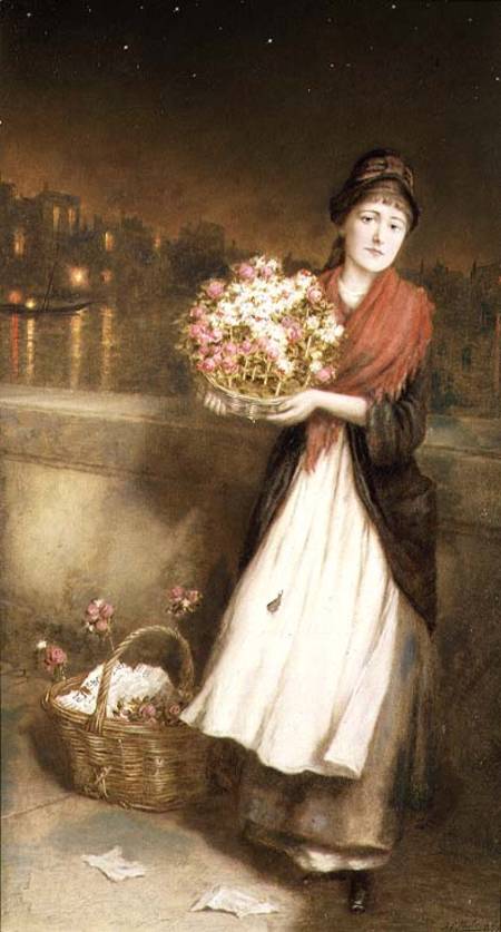 A London Flower Girl od Augustus Edward Mulready