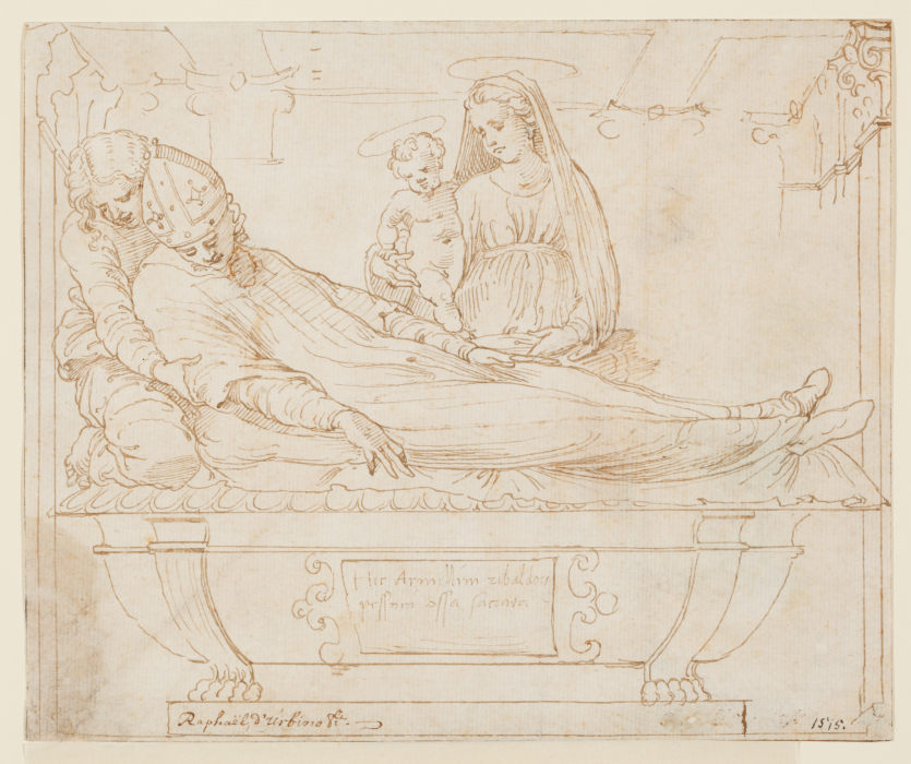 Entwurf für das Grabmal eines Bischofs (Kardinal Armellini?) od Baldassare Peruzzi