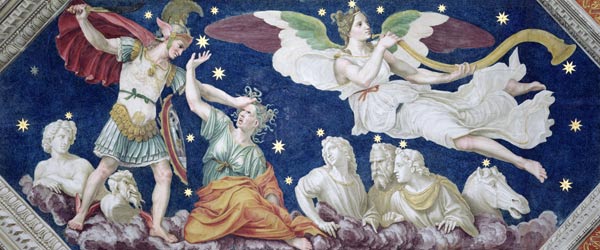 Perseus and the Medusa, ceiling decoration from the 'Sala di Galatea' od Baldassare Peruzzi