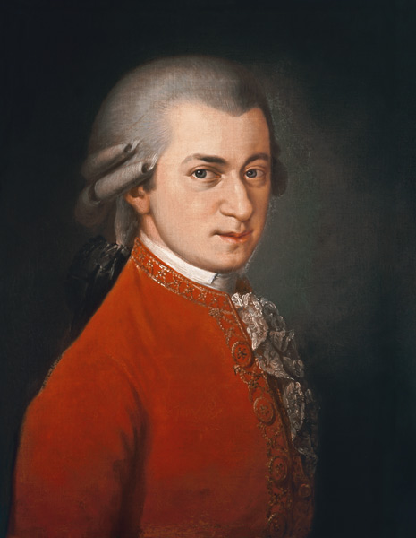 Portrait of Wolfgang Amadeus Mozart (1756-91), Austrian composer od Barbara Krafft