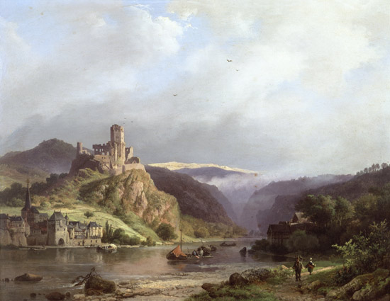 Beilstein on the Moselle od Barend Cornelisz. Koekkoek