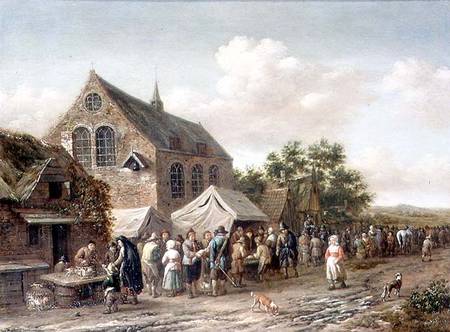 Poultry Market by a Church od Barend Gael or Gaal