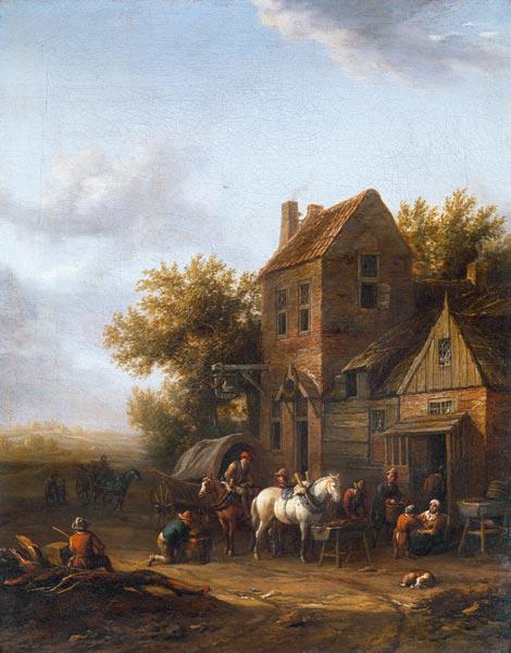 Travellers Watering their Horses Outside an Inn
