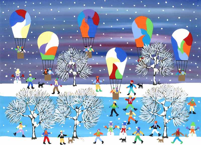 Balloons in the snow od Gordon Barker