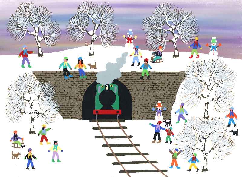 Stem train in the snow od Gordon Barker