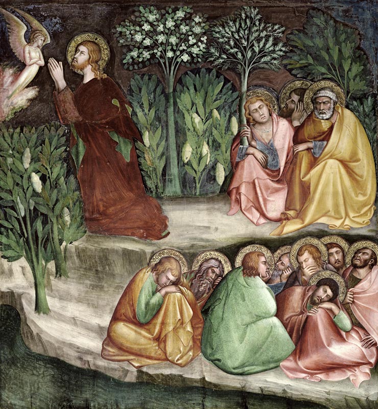 Christ in the Garden of Gethsemane, from a series of Scenes of the New Testament (fresco) od Barna  da Siena
