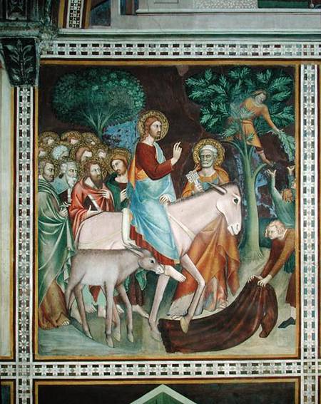 The Entry of Christ into Jerusalem, from a series of Scenes of the New Testament od Barna  da Siena