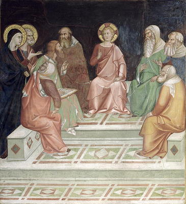 Jesus with the Doctors, from a series of Scenes of the New Testament (fresco) od Barna  da Siena