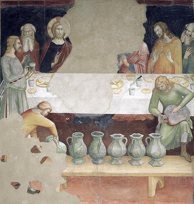 The Marriage at Cana, from a series of Scenes of the New Testament (fresco) od Barna  da Siena