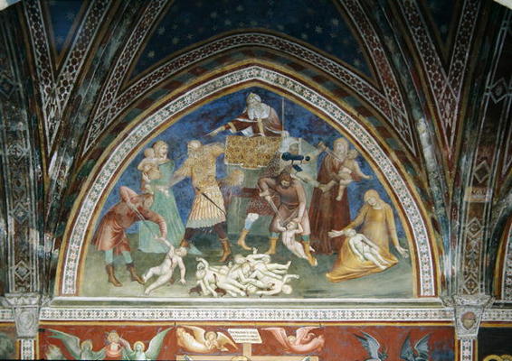 The Massacre of the Innocents, from a series of Scenes of the New Testament (fresco) od Barna  da Siena