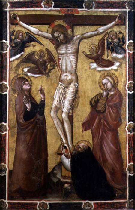 Christ Crucified - Painted Processional Banner od Barnaba da Modena