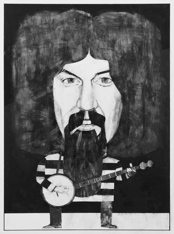 Portrait of Billy Connolly, illustration for The Listener, 1970s od Barry  Fantoni