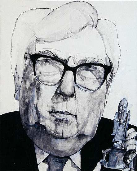 Portrait of Arthur Negus, illustration for The Listener, 1970s od Barry  Fantoni