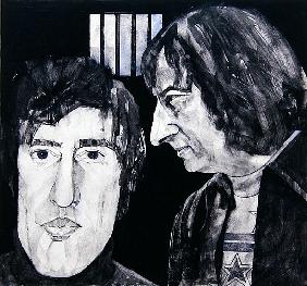 Portrait of Tom Stoppard and Andre Previn, illustration for The Sunday Times, 1970s