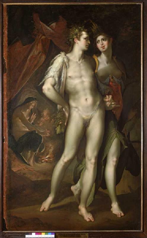 Bacchus and Ceres leave Venus. od Bartholomäus Spranger