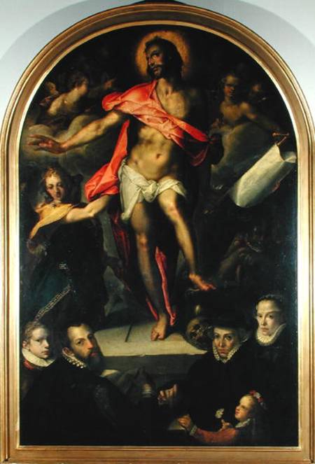 The Resurrection with Portraits of Nicolas Muller and his Family od Bartholomäus Spranger