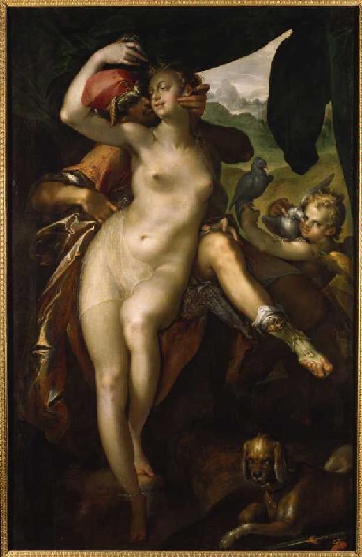 Venus and Adonis. od Bartholomäus Spranger
