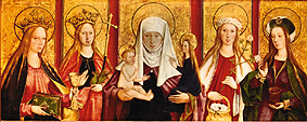 St. Anna Selbdritt the with the hll. Barbara, Margarethe, Dorothea U . Magdalena. od Bartholomeus Zeitblom