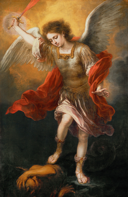 Saint Michael banishes the devil to the abyss od Bartolomé Esteban Perez Murillo