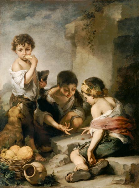 Begging rogues at the game of dice od Bartolomé Esteban Perez Murillo