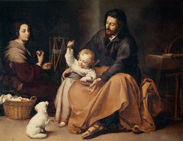 The Holy Family with the Little Bird od Bartolomé Esteban Perez Murillo
