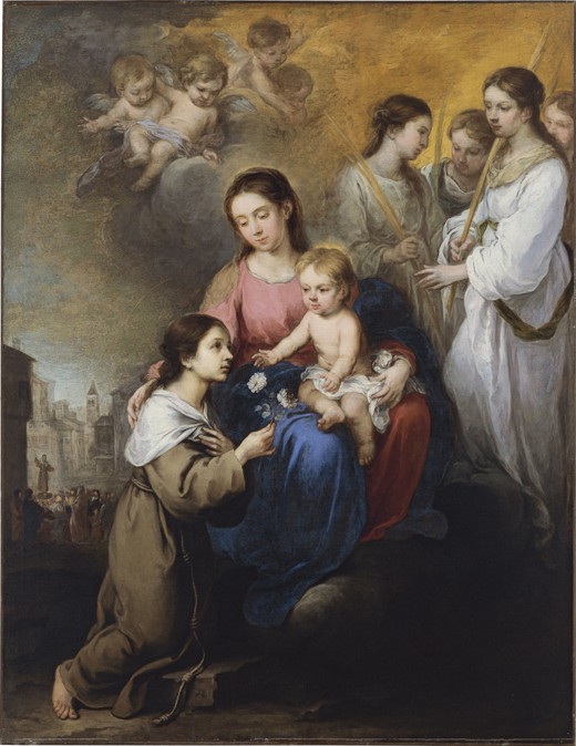The Virgin and Child with Saint Rose of Viterbo od Bartolomé Esteban Perez Murillo