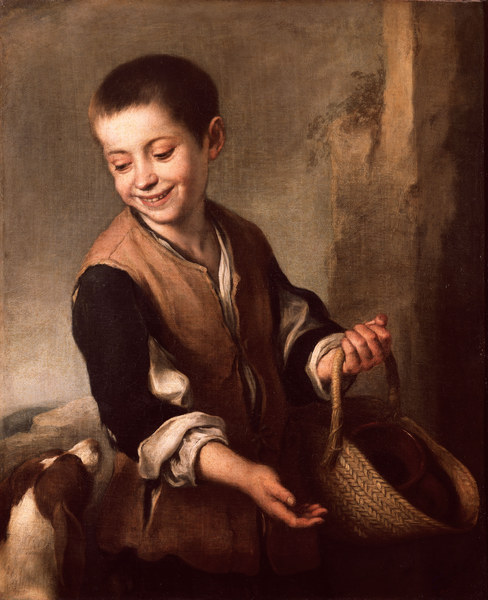 Murillo / Boy with Dog / Paint./ c.1660 od Bartolomé Esteban Perez Murillo