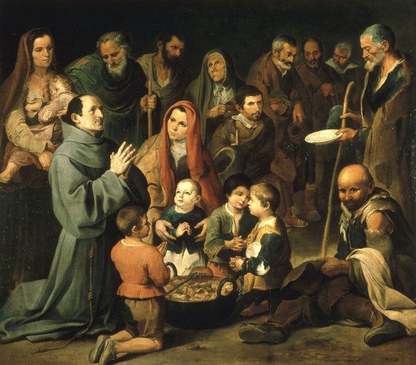 Murillo,Diego of Alcala feeding the poor od Bartolomé Esteban Perez Murillo