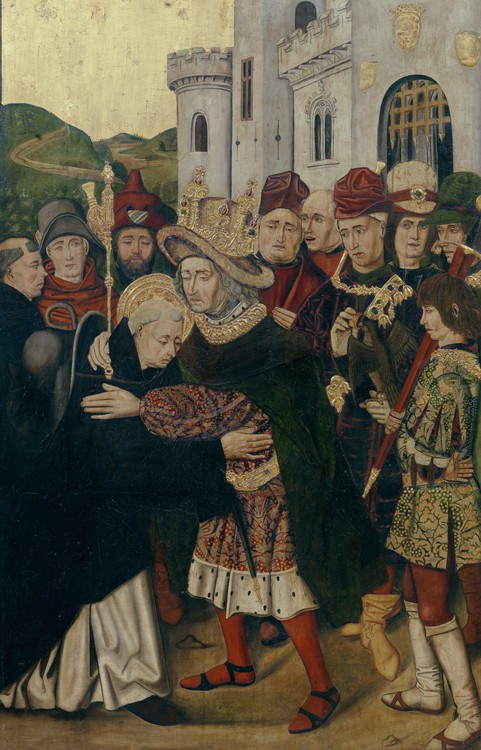 King Ferdinand I of Castile welcomed Saint Dominic of Silos od (Bartolome de Cardenas) Bermejo
