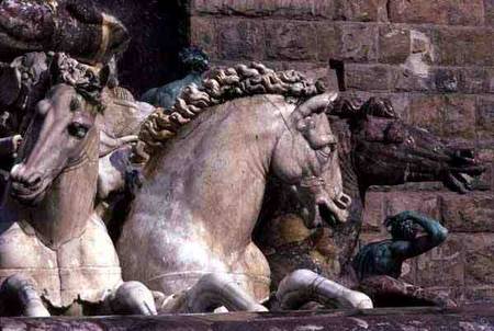 Detail from the Neptune Fountain, depicting two Sea-Horses od Bartolomeo Ammannati
