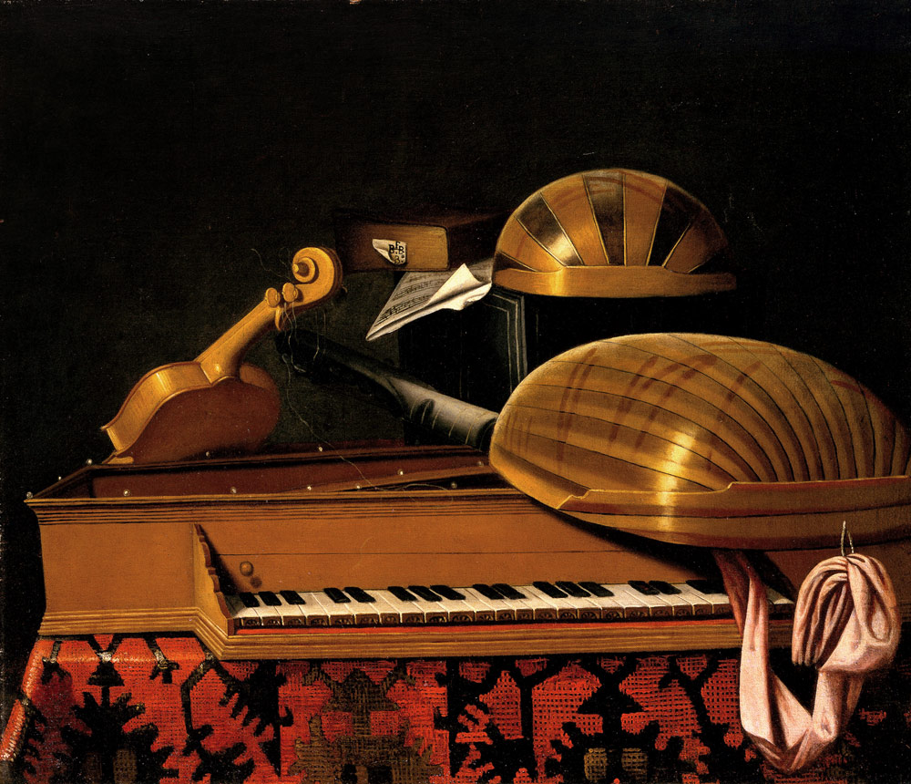 Still Life with Musical Instruments and Books od Bartolomeo Bettera