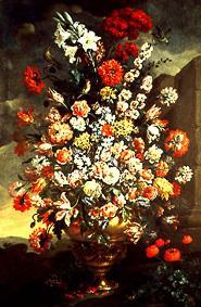 Flower still life from lilies, tulips, pinks and other flowers od Bartolomeo Bimbi