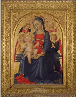 Madonna and Child with Angels, c.1467 (oil on panel) od Bartolomeo Caporali