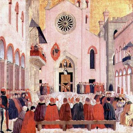 St. Vincent Ferrer Preaching in front of the Church of Sant' Eufemia in Verona od Bartolomeo degli Erri
